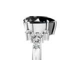 White gold Fancy Black Pear Cut Diamond Ring with Side Stones and Four-Prong Setting_65