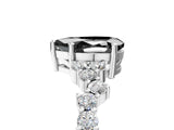 White gold Fancy Black Pear Cut Diamond Scattered Round Accent Ring with Prong Setting_17