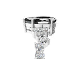 White gold Fancy Black Pear Cut Diamond Scattered Round Accent Ring with Prong Setting_29