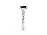 White gold Fancy Black Pear Cut Diamond Side Stone Solitaire Ring with Round  and Four-Prong Setting_50