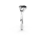 White gold Fancy Black Pear Cut Diamond Solitaire Engagement Ring with Round Band and Four-Prong Setting_110
