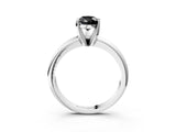White gold Fancy Black Pear Cut Diamond Solitaire Engagement Ring with Round Band and Four-Prong Setting_111