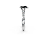 White gold Fancy Black Pear Cut Diamond Solitaire Engagement Ring with Twisted Pavé Band and Four-Prong Setting_74