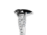 White gold Fancy Black Pear Cut Diamond Solitaire Engagement Ring with Twisted Pavé Band and Four-Prong Setting_77