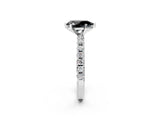 White gold Fancy Black Pear Cut Diamond Solitaire Pavé Band with Four-Prong Setting_2