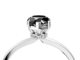 White gold Fancy Black Pear Cut Diamond Solitaire Ring with Classic Band and Four-Prong Setting_4