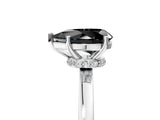 White gold Fancy Black Pear Cut Diamond Solitaire Ring with Classic Band and Four-Prong Setting_5