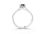 White gold Fancy Black Pear Cut Diamond Solitaire Ring with Flower Prong Setting and Classic Band_27
