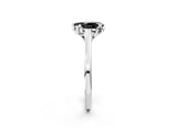 White gold Fancy Black Pear Cut Diamond Solitaire Ring with Flower Prong Setting and Classic Band_50