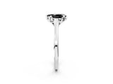 White gold Fancy Black Pear Cut Diamond Solitaire Ring with Flower Prong Setting and Classic Band_55