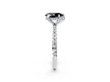 White gold Fancy Black Pear Cut Diamond Solitaire Ring with Four-Prong Setting and Pavé Band_17