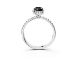 White gold Fancy Black Pear Cut Diamond Solitaire Ring with Four-Prong Setting and Pavé Band_18