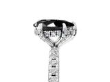 White gold Fancy Black Pear Cut Diamond Solitaire Ring with Four-Prong Setting and Pavé Band_20