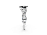 White gold Fancy Black Pear Cut Diamond Solitaire Ring with Four-Prong Setting and Twisted Pavé Band_2