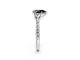White gold Fancy Black Pear Cut Diamond Solitaire Ring with Pavé Band and Four-Prong Setting_26