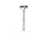 White gold Fancy Black Pear Cut Diamond Solitaire Ring with Pavé Band and Hidden Halo_50