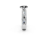 White gold Fancy Black Pear Cut Diamond Solitaire Ring with Pavé and Channel Set Band_2