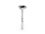 White gold Fancy Black Pear Cut Diamond Solitaire Ring with Pave Band and Four Prong Setting_26