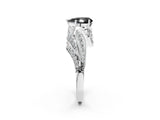 White gold Fancy Black Pear Cut Diamond Solitaire Ring with Prong Setting and Twisted Pavé Band_14