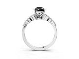 White gold Fancy Black Pear Cut Diamond Solitaire Ring with Side Stones and Four-Prong Setting_39