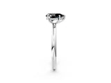 White gold Fancy Black Pear Cut Diamond Solitaire Ring with Thin Band and Four-Prong Setting_2