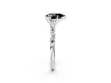 White gold Fancy Black Pear Cut Diamond Solitaire with Side Baguettes and Channel Set Band_2