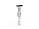 White gold Fancy Black Pear Cut Diamond Three-Stone Ring with Pavé Split Shank and Four-Prong Setting_2