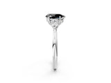 White gold Fancy Black Pear Cut Diamond Three-Stone Ring with Pear  Side Stones and Prong Setting_74