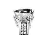 White gold Fancy Black Pear Cut Diamond Three-Stone Ring with Prong Setting and Textured Band_29