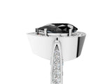 White gold Fancy Black Pear Cut Halo Diamond Engagement Ring with Split Shank Band and Four-Prong Setting_17