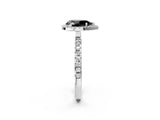 White gold Fancy Black Pear Cut Halo Diamond Pave Band with Prong Setting_2
