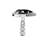 White gold Fancy Black Pear Cut Halo Diamond Pave Band with Prong Setting_5