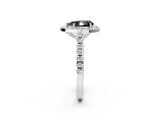 White gold Fancy Black Pear Cut Halo Diamond Ring with Pavé Band and Three-Prong Setting_14
