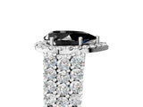 White gold Fancy Black Pear Cut Halo Pavé Diamond Engagement Ring with Split Shank and Four-Prong Setting_8