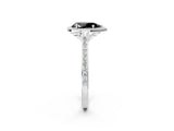 White gold Fancy Black Pear Cut Halo Round Diamond Pavé Band with Four-Prong Setting_29
