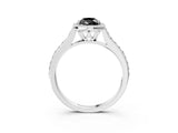 White gold Fancy Black Pear Cut Halo Round Diamond Pavé Band with Four-Prong Setting_30