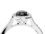 White gold Fancy Black Pear Cut Halo Round Diamond Pavé Band with Four-Prong Setting_31