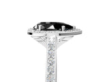 White gold Fancy Black Pear Cut Halo Round Diamond Pavé Band with Four-Prong Setting_32