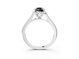 White gold Fancy Black Pear Cut Halo Round Diamond Solitaire Engagement Ring with Pave Band and Four-Prong Setting_15