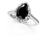 White gold Fancy Black Pear Cut Halo Round Diamond Solitaire Engagement Ring with Pave Band and Four-Prong Setting_25