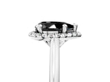White gold Fancy Black Pear Cut Halo Round Diamond Solitaire Engagement Ring with Pave Band and Four-Prong Setting_29