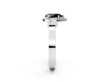 White gold Fancy Black Pear Cut Halo Round Diamond Twist Band with Four-Prong Setting_14