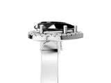 White gold Fancy Black Pear Cut Halo Round Diamond Twist Band with Four-Prong Setting_29