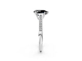 White gold Fancy Black Pear Cut Solitaire Cathedral Diamond Engagement Ring with Channel-Set Band and Four-Prong Setting_17