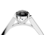 White gold Fancy Black Pear Cut Solitaire Cathedral Diamond Engagement Ring with Channel-Set Band and Four-Prong Setting_19