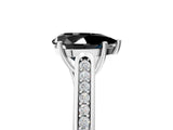 White gold Fancy Black Pear Cut Solitaire Cathedral Diamond Engagement Ring with Channel-Set Band and Four-Prong Setting_20