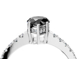 White gold Fancy Black Pear Cut Solitaire Diamond Engagement Ring with Pavé Band and Six-Prong Setting_16