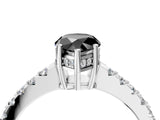 White gold Fancy Black Pear Cut Solitaire Diamond Engagement Ring with Pavé Band and Six-Prong Setting_28
