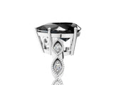 White gold Fancy Black Pear Cut Solitaire Diamond Ring with Infinity Twist Band and Four-Prong Setting_5