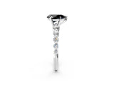 White gold Fancy Black Pear Cut Solitaire Diamond Ring with Pave Band and Four-Prong Setting_2